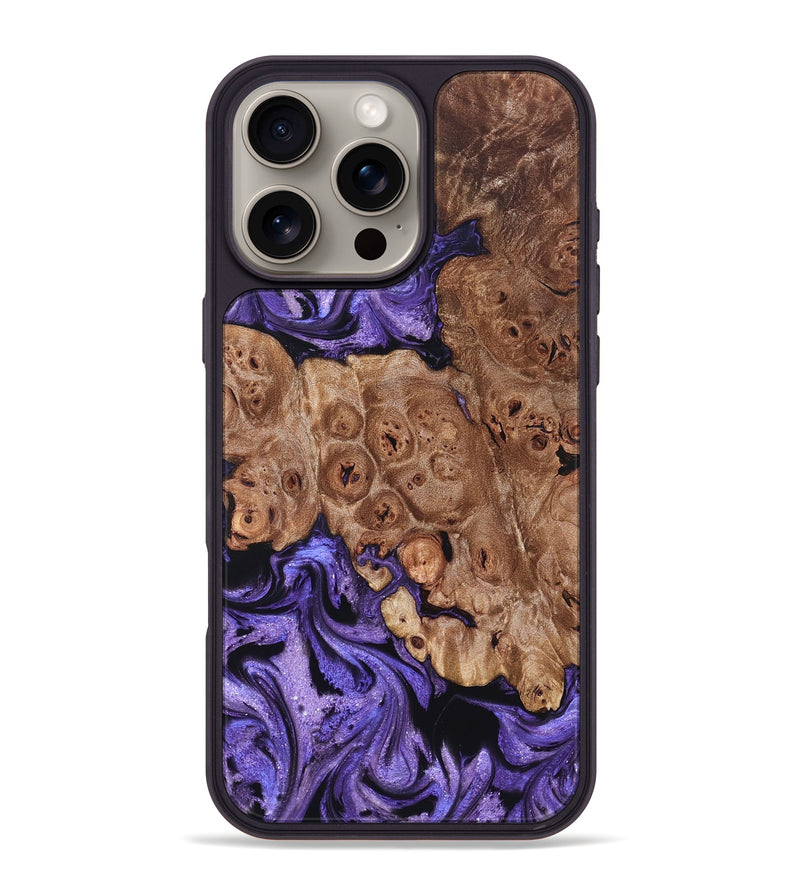 iPhone 16 Pro Max Wood Phone Case - Latasha (Purple, 824688)