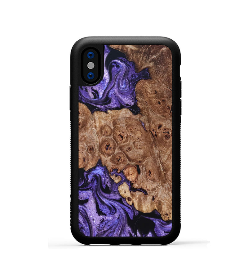 iPhone Xs Wood Phone Case - Latasha (Purple, 824688)