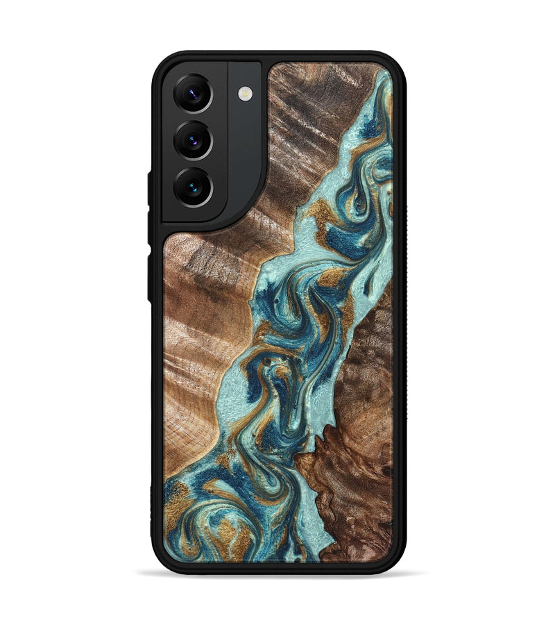 Galaxy S22 Plus Wood Phone Case - Brisa (Teal & Gold, 824693)