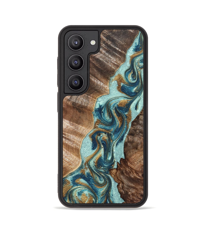 Galaxy S23 Wood Phone Case - Brisa (Teal & Gold, 824693)