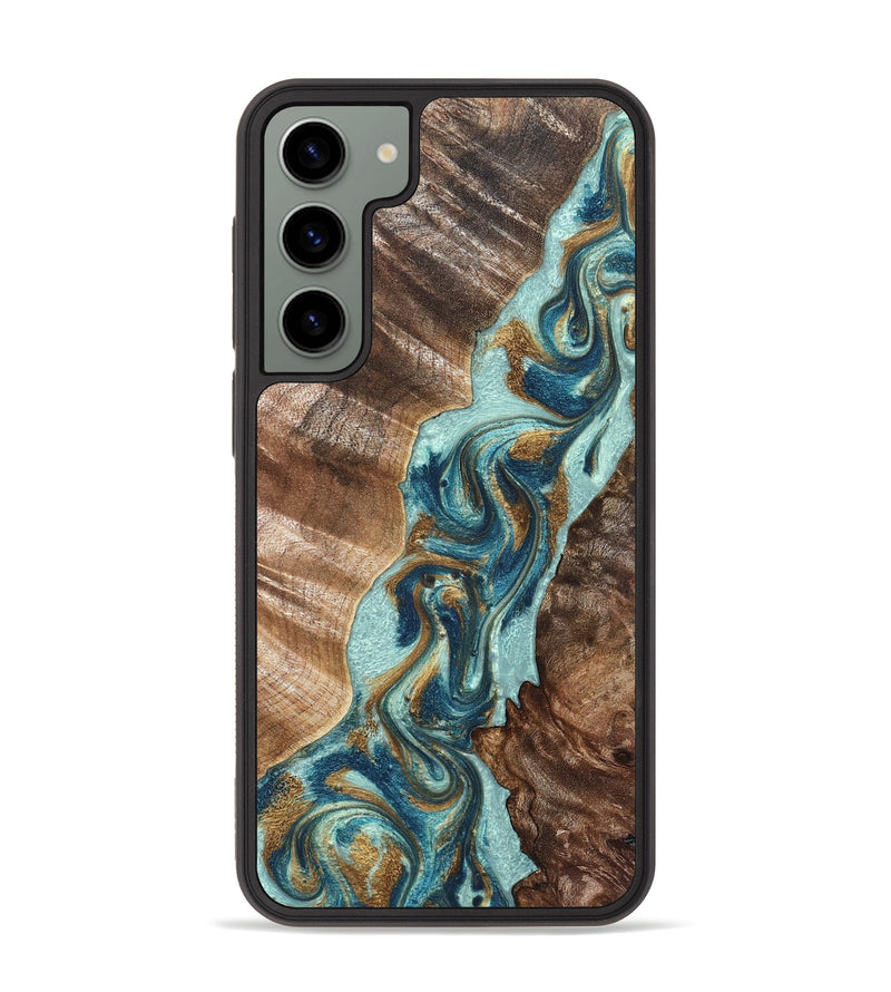 Galaxy S23 Plus Wood Phone Case - Brisa (Teal & Gold, 824693)