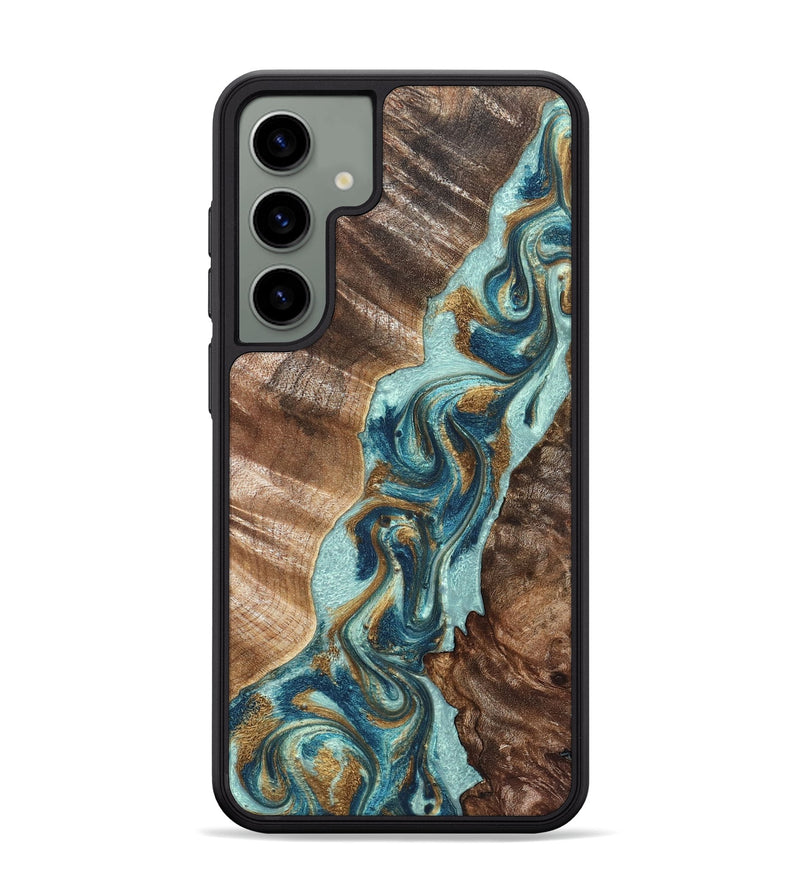 Galaxy S24 Plus Wood Phone Case - Brisa (Teal & Gold, 824693)