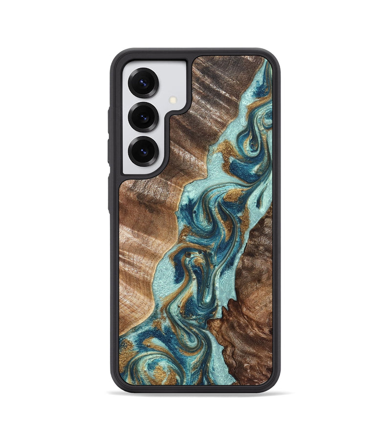 Galaxy S25 Wood Phone Case - Brisa (Teal & Gold, 824693)