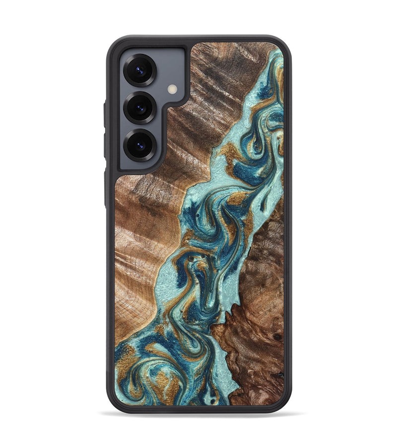 Galaxy S25 Plus Wood Phone Case - Brisa (Teal & Gold, 824693)
