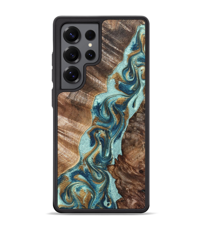 Galaxy S25 Ultra Wood Phone Case - Brisa (Teal & Gold, 824693)