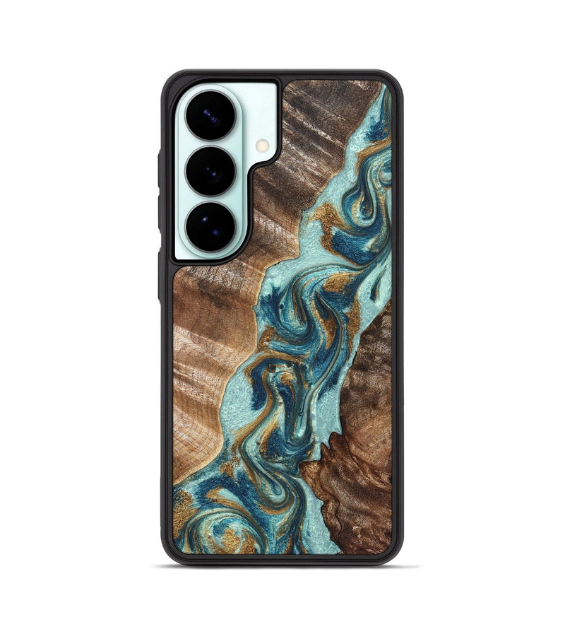 Galaxy S26 Wood Phone Case - Brisa (Teal & Gold, 824693)