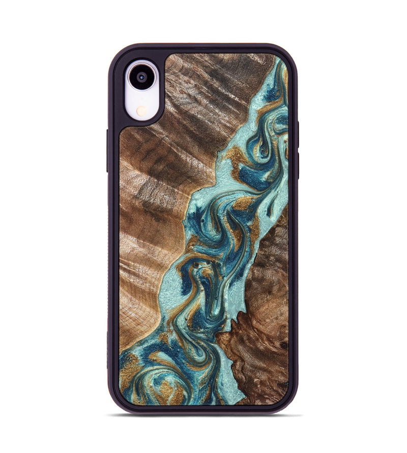 iPhone Xr Wood Phone Case - Brisa (Teal & Gold, 824693)