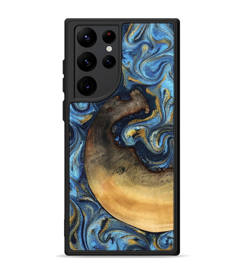 Galaxy S22 Ultra Wood Phone Case - Jericho (Teal & Gold, 824694)
