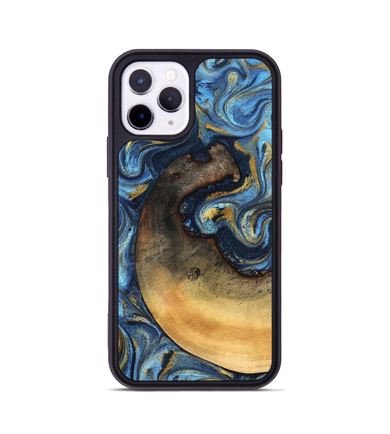 iPhone 11 Pro Wood Phone Case - Jericho (Teal & Gold, 824694)