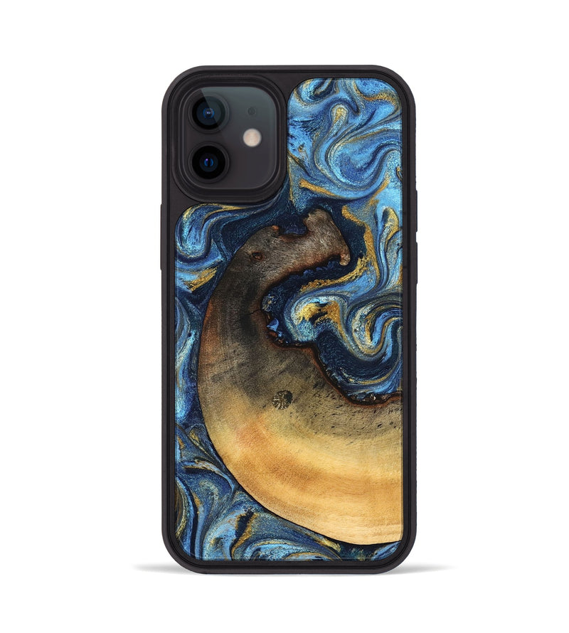 iPhone 12 Wood Phone Case - Jericho (Teal & Gold, 824694)