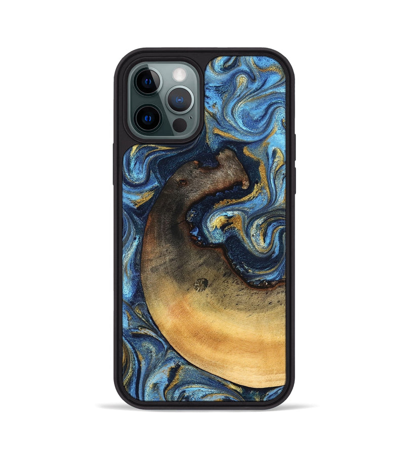 iPhone 12 Pro Wood Phone Case - Jericho (Teal & Gold, 824694)