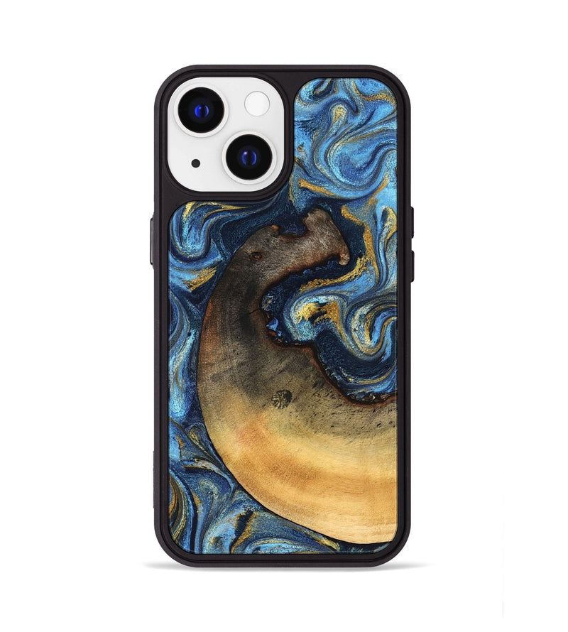 iPhone 13 Wood Phone Case - Jericho (Teal & Gold, 824694)