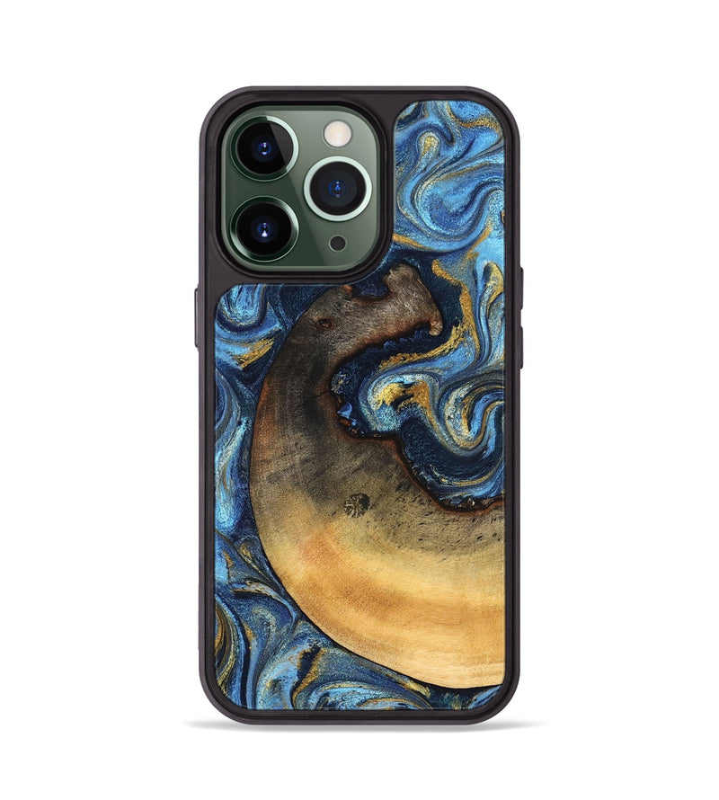 iPhone 13 Pro Wood Phone Case - Jericho (Teal & Gold, 824694)