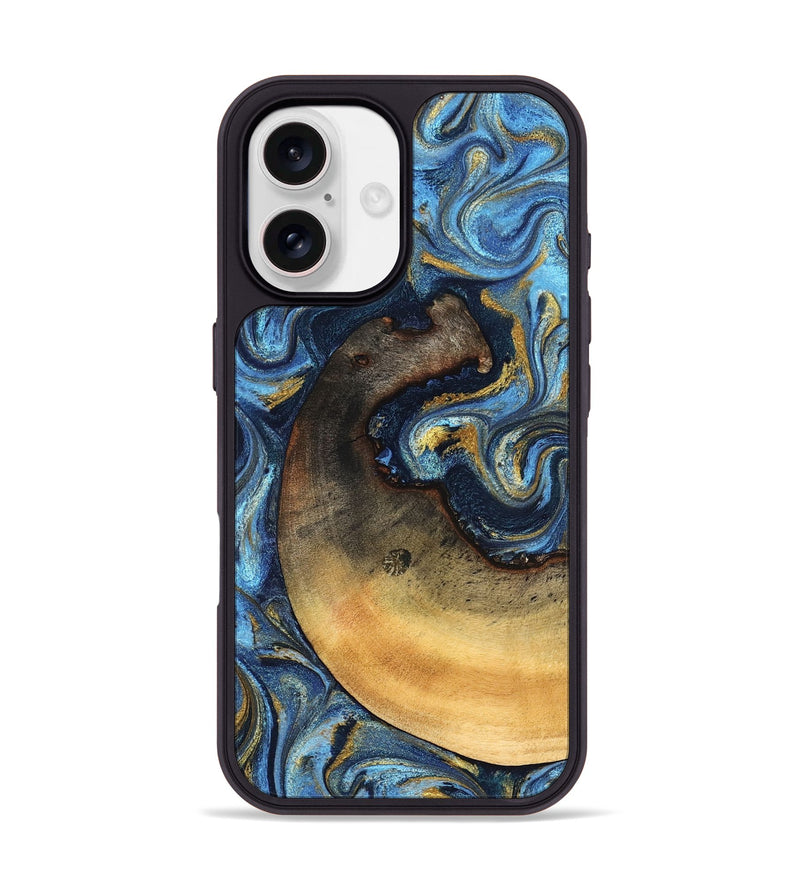 iPhone 17 Wood Phone Case - Jericho (Teal & Gold, 824694)