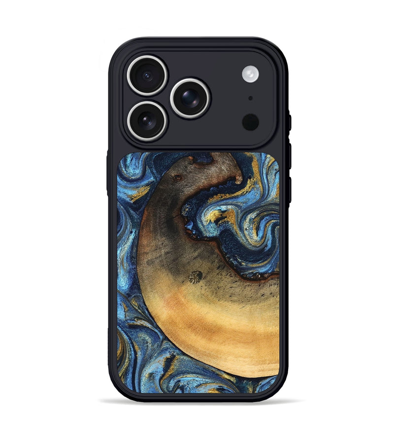 iPhone 17 Pro Wood Phone Case - Jericho (Teal & Gold, 824694)