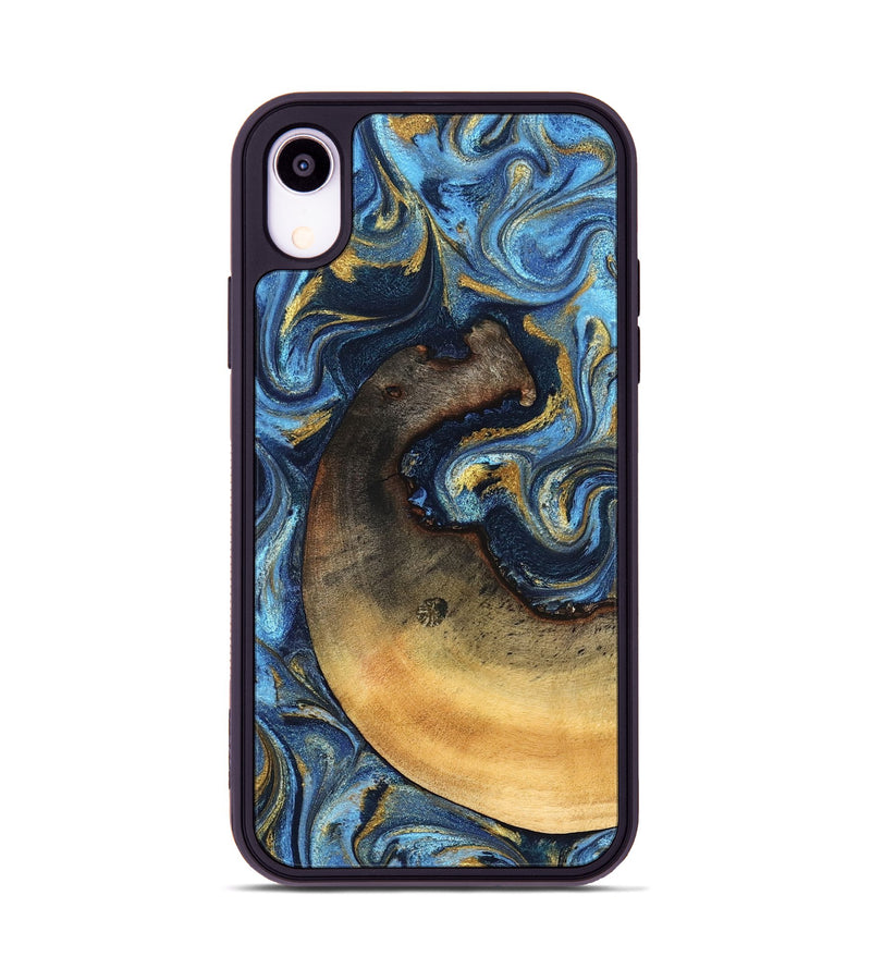 iPhone Xr Wood Phone Case - Jericho (Teal & Gold, 824694)