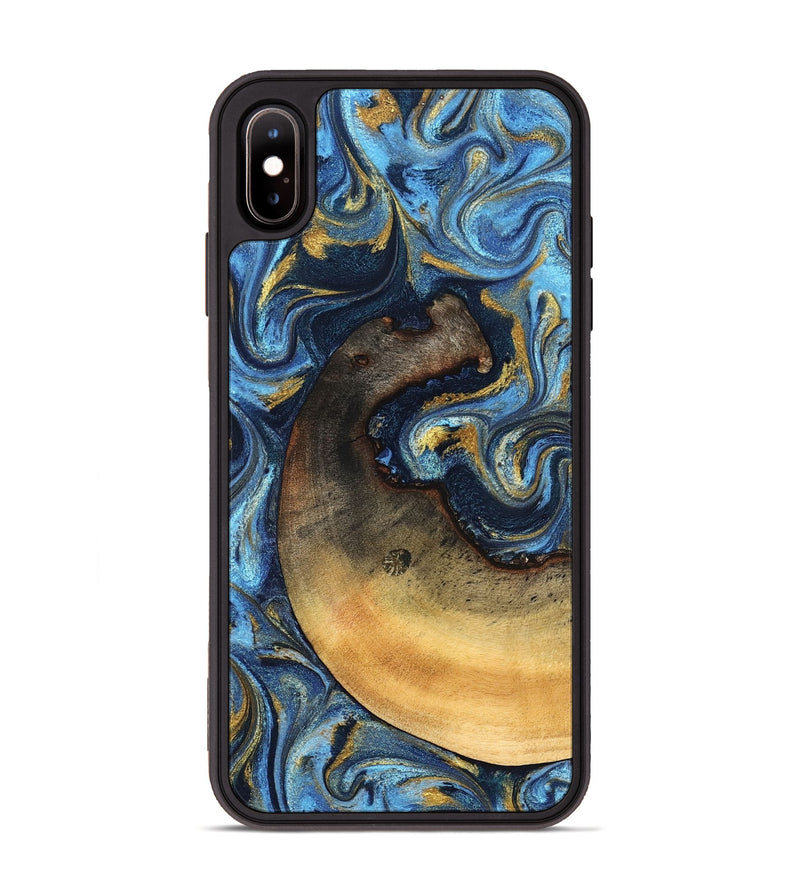 iPhone Xs Max Wood Phone Case - Jericho (Teal & Gold, 824694)