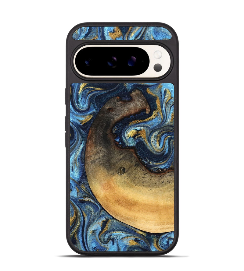 Pixel 9 Pro Wood Phone Case - Jericho (Teal & Gold, 824694)