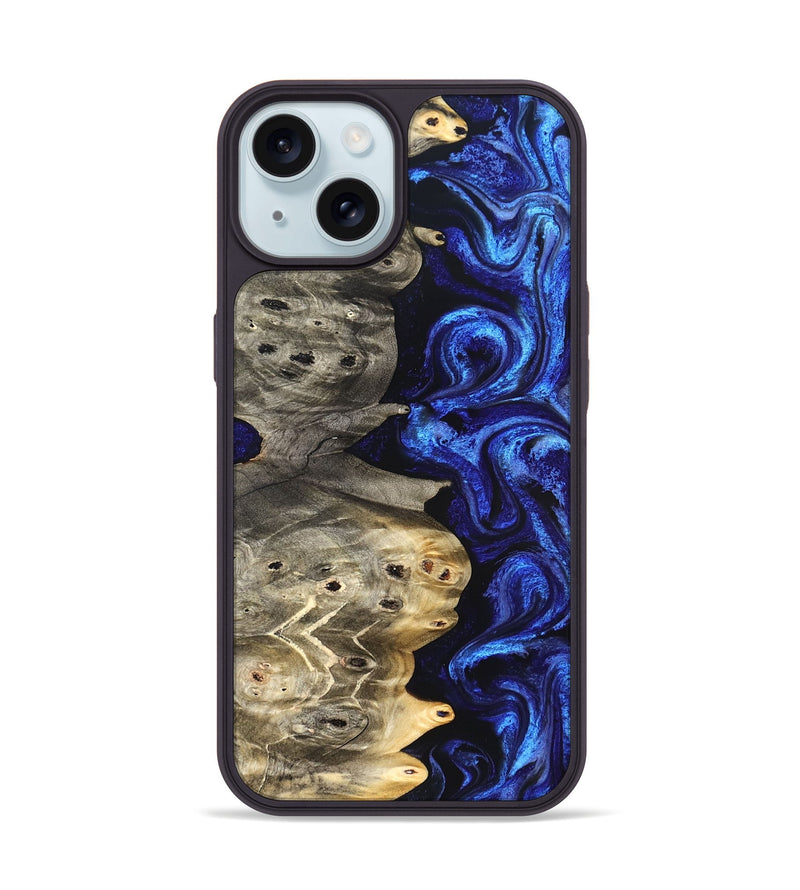 iPhone 15 Wood Phone Case - Kenzo (Blue, 824699)