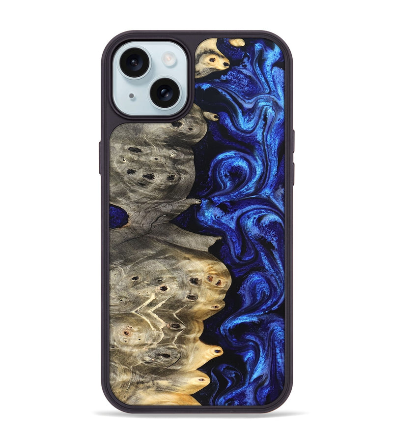 iPhone 15 Plus Wood Phone Case - Kenzo (Blue, 824699)