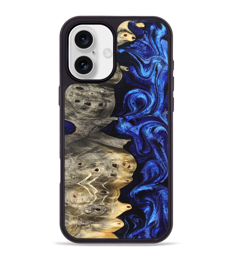 iPhone 16 Plus Wood Phone Case - Kenzo (Blue, 824699)