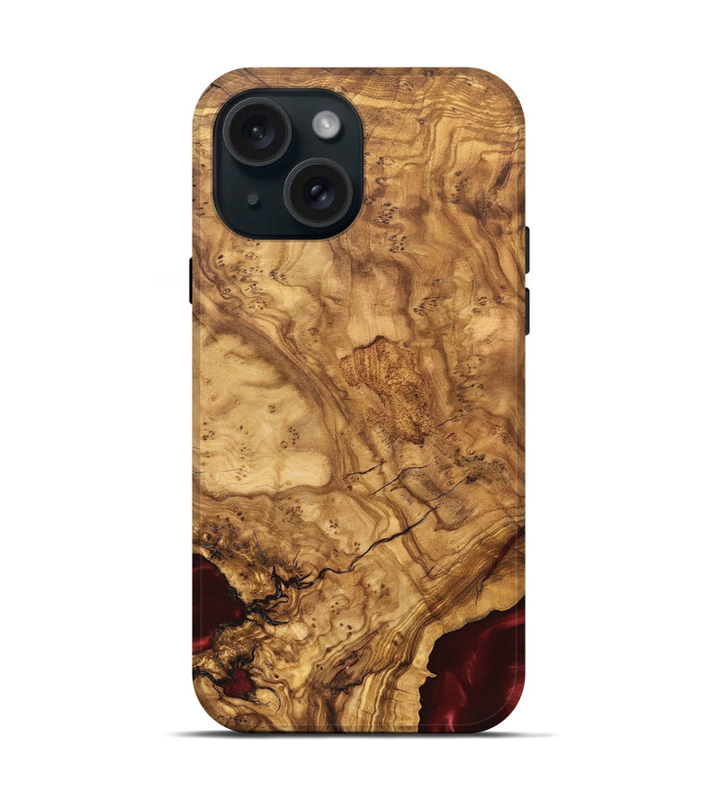 iPhone 15 Wood Live Edge Phone Case - Brandie (Solid Wood, 824741)