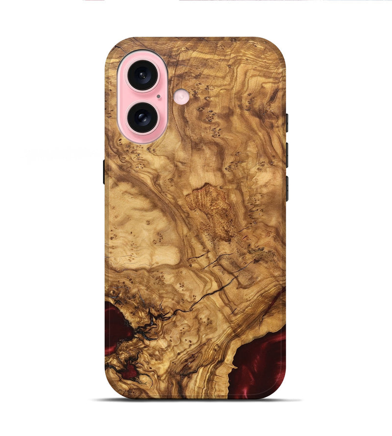iPhone 16 Wood Live Edge Phone Case - Brandie (Solid Wood, 824741)