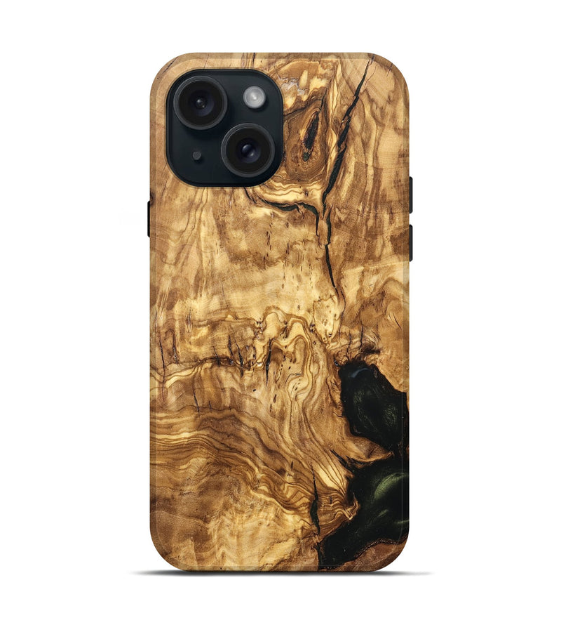 iPhone 15 Wood Live Edge Phone Case - Jay (Solid Wood, 824743)