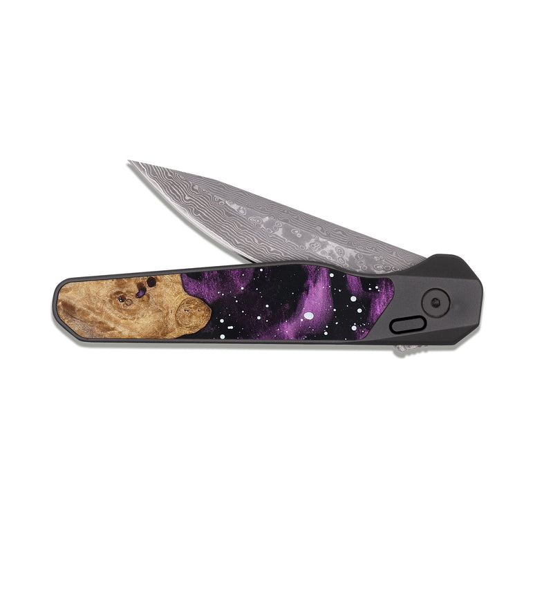 EDC Dark Damascus Wood Pocket Knife - Macy (Cosmos, 824751)