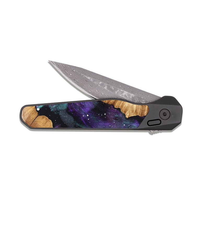 EDC Dark Damascus Wood Pocket Knife - Loyd (Cosmos, 824765)