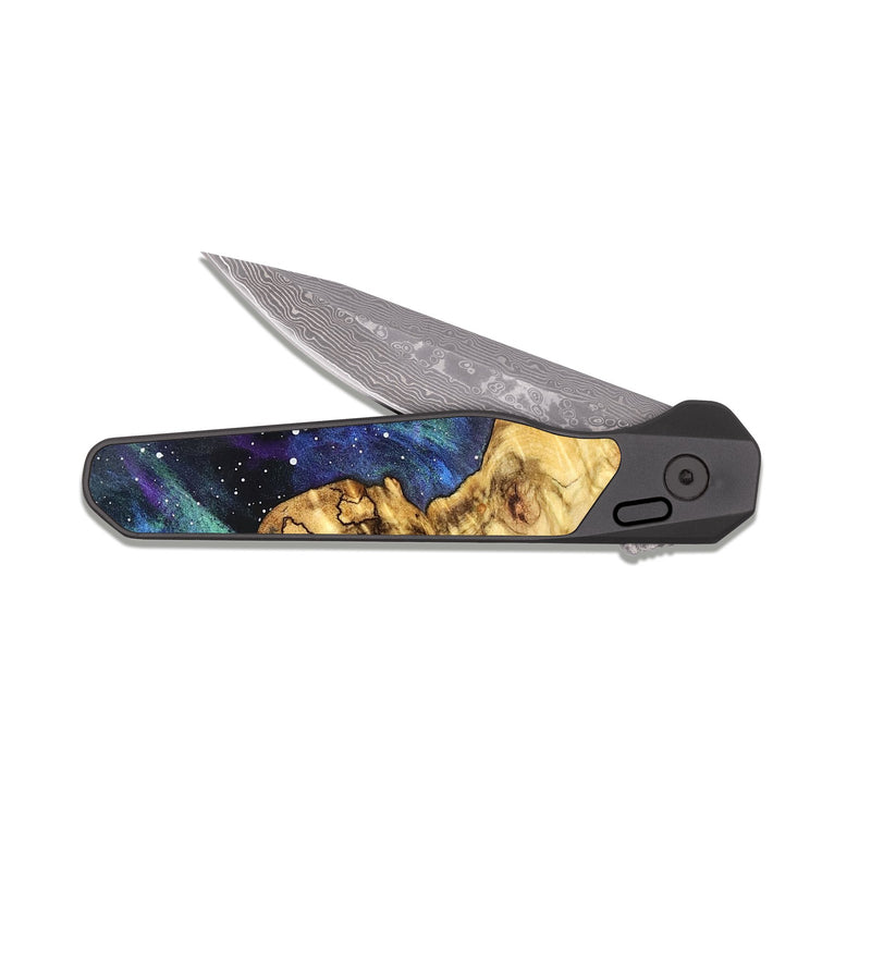 EDC Dark Damascus Wood Pocket Knife - Regan (Cosmos, 824771)