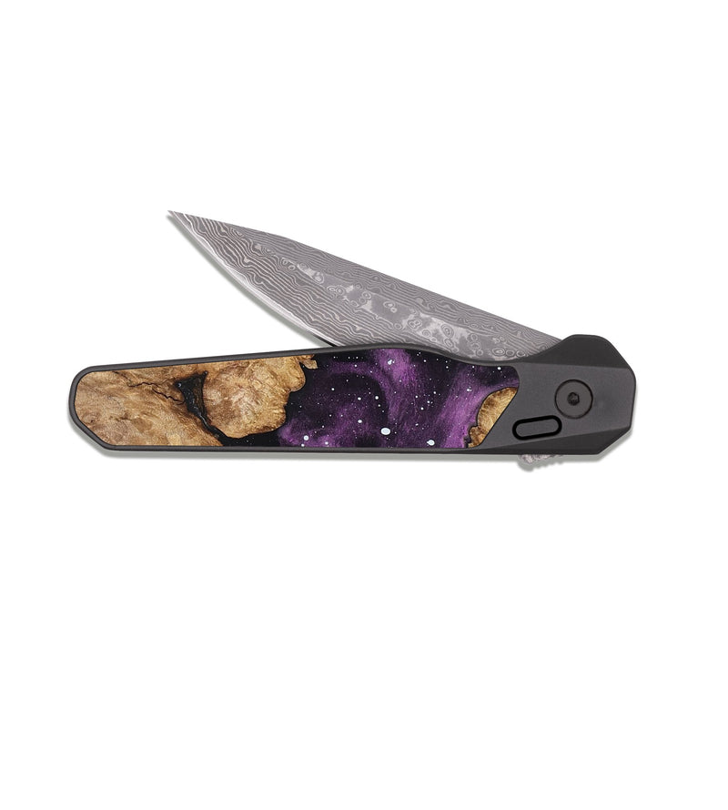 EDC Dark Damascus Wood Pocket Knife - Kinsey (Cosmos, 824779)