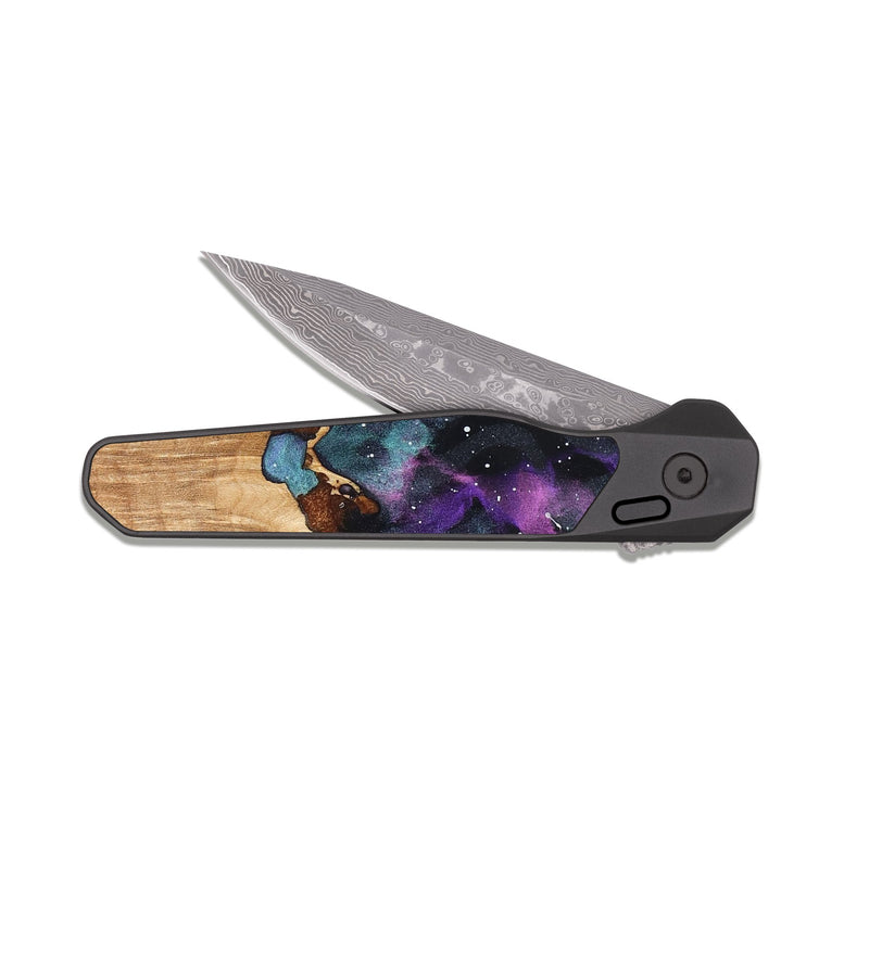 EDC Dark Damascus Wood Pocket Knife - Darion (Cosmos, 824791)