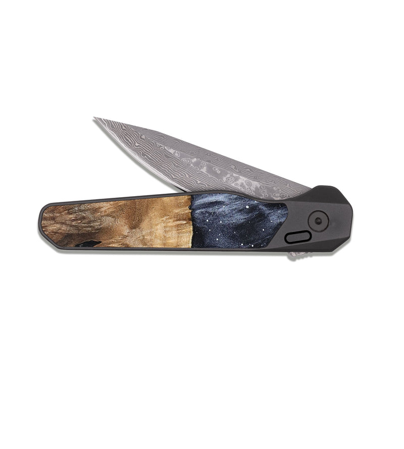EDC Dark Damascus Wood Pocket Knife - Tasia (Cosmos, 824825)