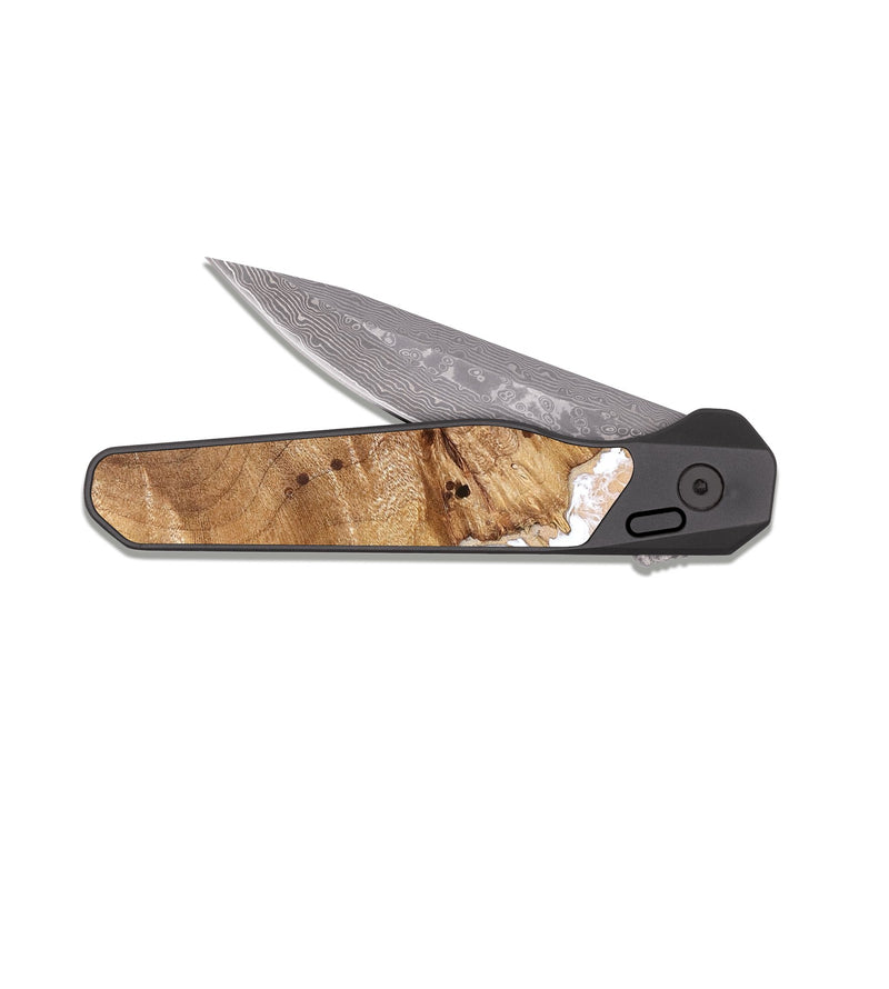EDC Dark Damascus Wood Pocket Knife - Izan (Coastal, 824827)