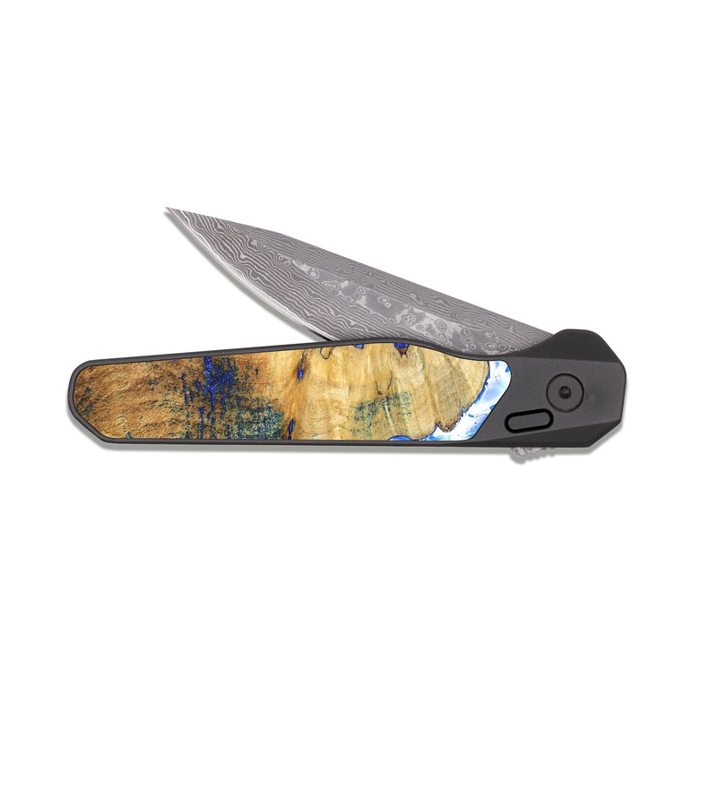 EDC Dark Damascus Wood Pocket Knife - Ruth (Coastal, 824830)
