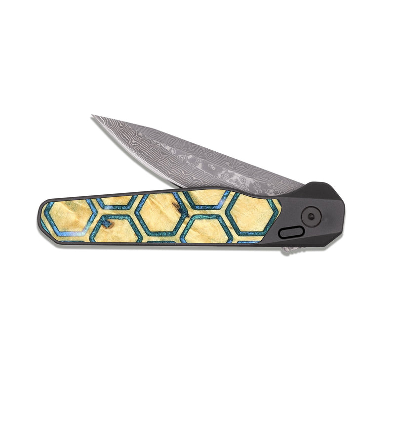 EDC Dark Damascus Wood Pocket Knife - Jazlynn (Pattern, 824840)