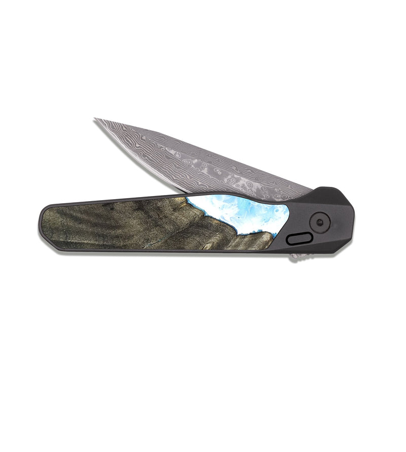 EDC Dark Damascus Wood Pocket Knife - Delia (Coastal, 824852)