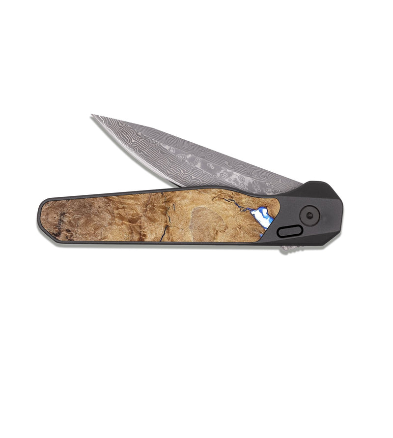 EDC Dark Damascus Wood Pocket Knife - Kathi (Coastal, 824854)
