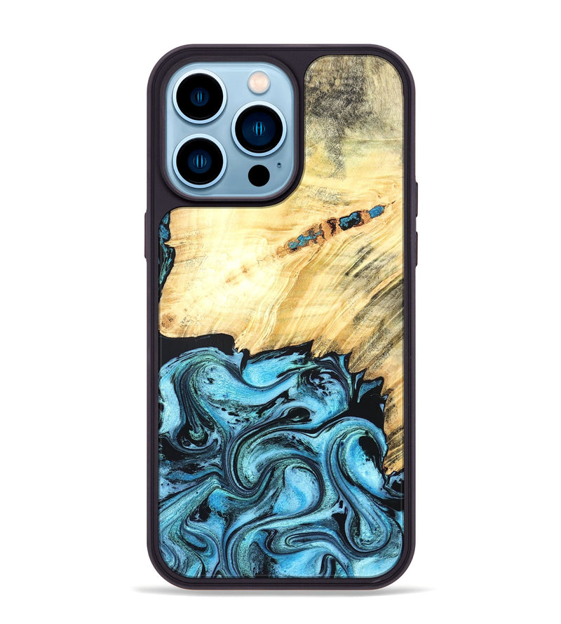 iPhone 14 Pro Max Wood Phone Case - Anakin (Blue, 824857)