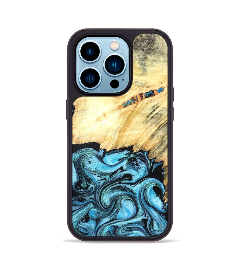 iPhone 14 Pro Wood Phone Case - Anakin (Blue, 824857)