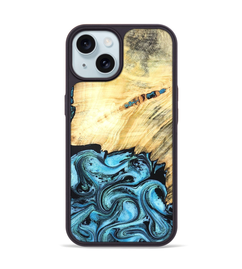 iPhone 15 Wood Phone Case - Anakin (Blue, 824857)
