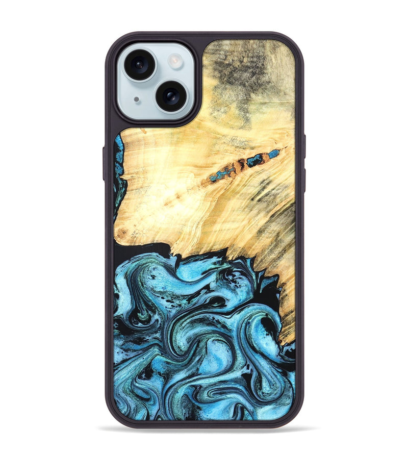 iPhone 15 Plus Wood Phone Case - Anakin (Blue, 824857)
