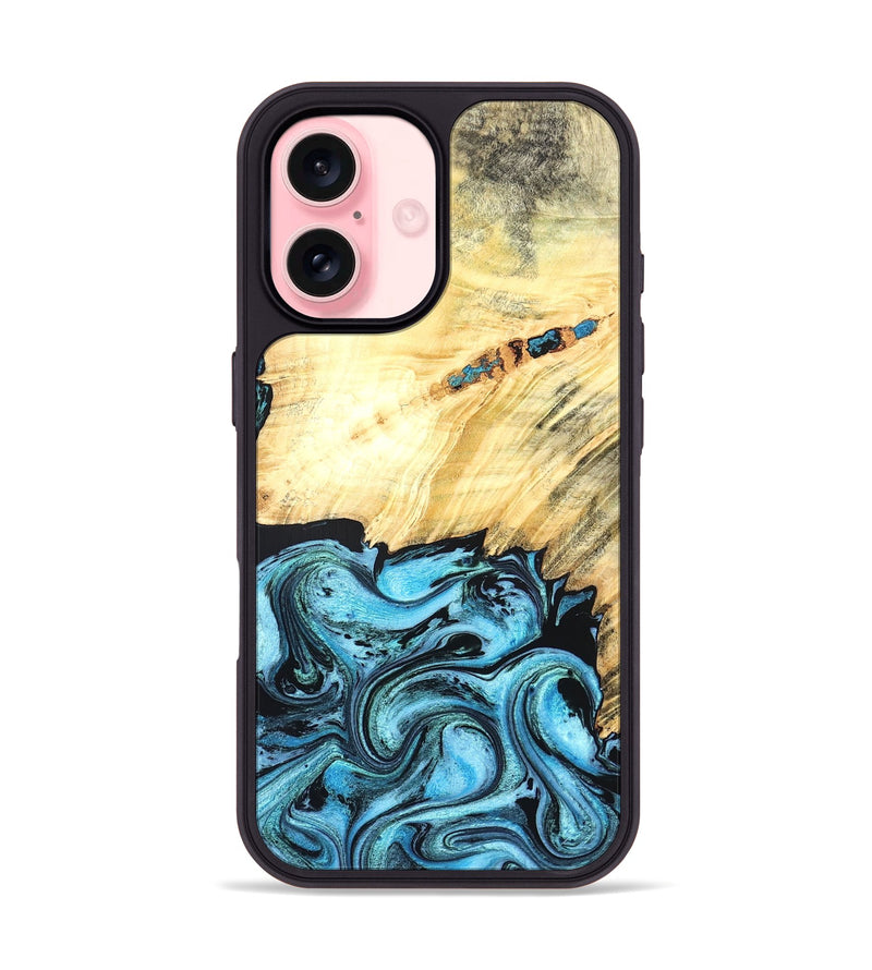 iPhone 16 Wood Phone Case - Anakin (Blue, 824857)