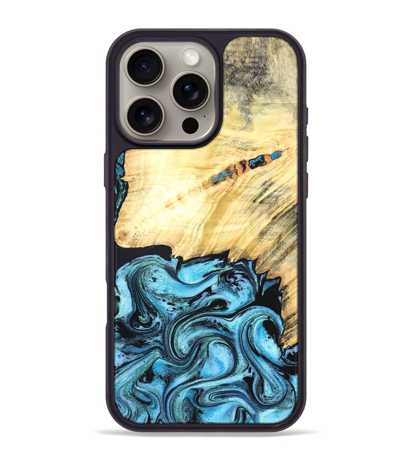 iPhone 16 Pro Max Wood Phone Case - Anakin (Blue, 824857)