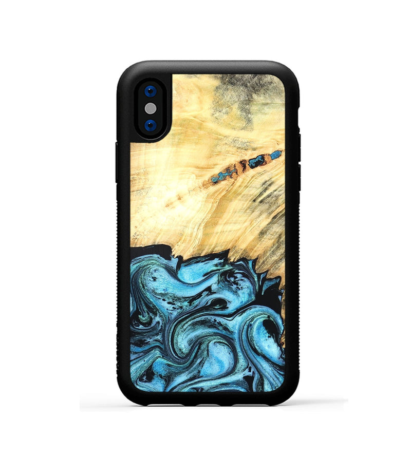 iPhone Xs Wood Phone Case - Anakin (Blue, 824857)