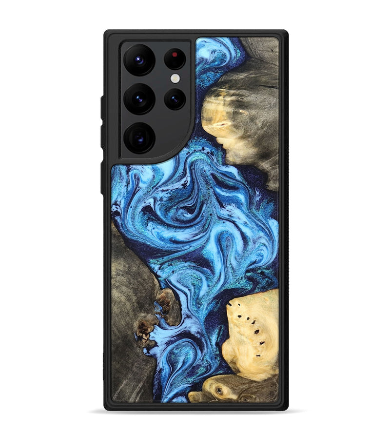 Galaxy S22 Ultra Wood Phone Case - Brandi (Blue, 824858)