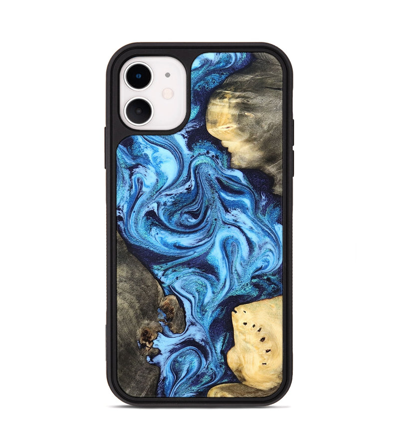 iPhone 11 Wood Phone Case - Brandi (Blue, 824858)