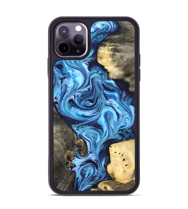 iPhone 11 Pro Max Wood Phone Case - Brandi (Blue, 824858)