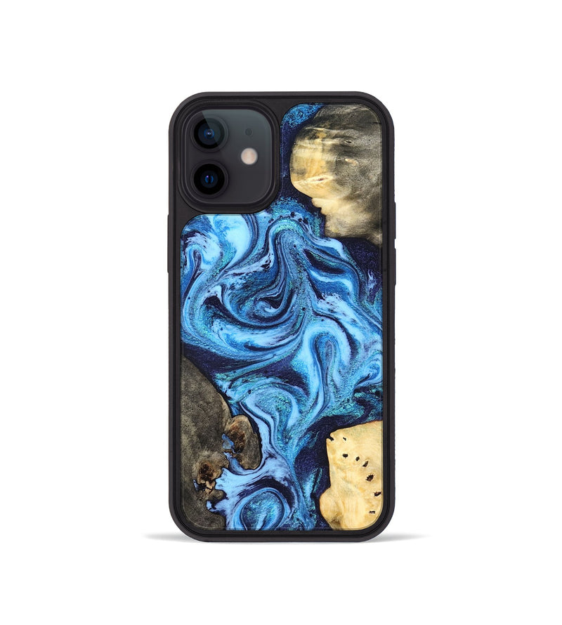 iPhone 12 mini Wood Phone Case - Brandi (Blue, 824858)